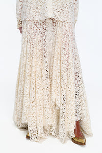 Patterson Skirt in Ivory Floral Cashmere Lace