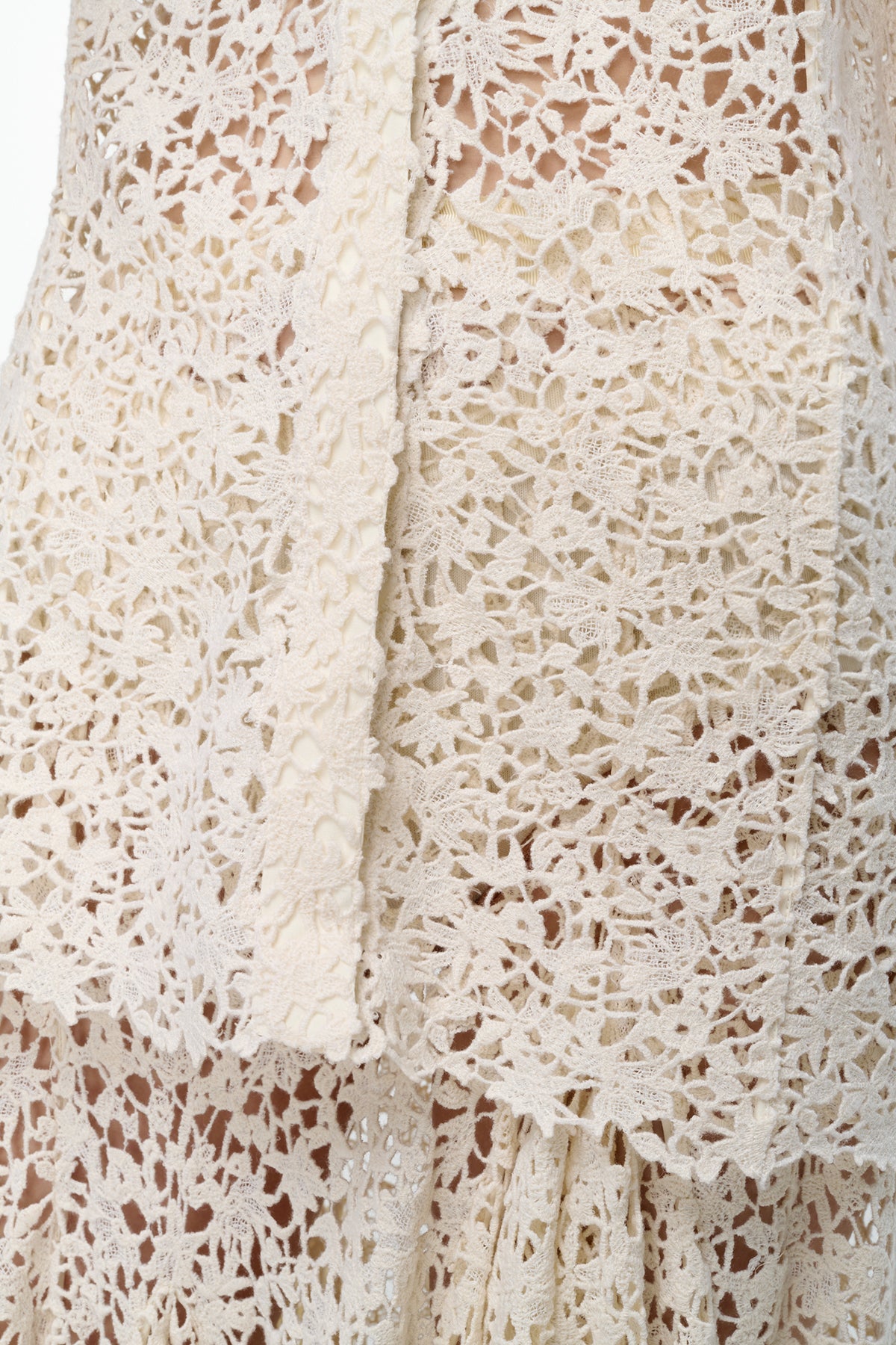 Vera Shirt in Ivory Floral Cashmere Lace