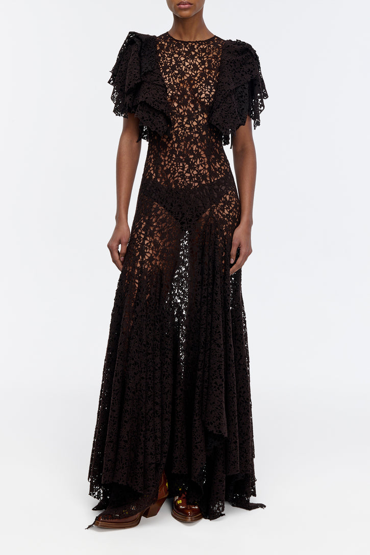 Lulsy Dress in Chocolate Cashmere Lace