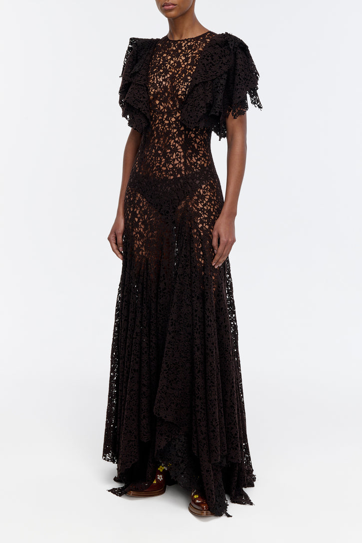 Lulsy Dress in Chocolate Cashmere Lace