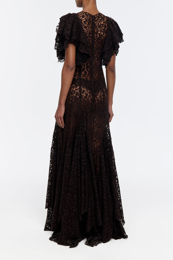Lulsy Dress in Chocolate Cashmere Lace