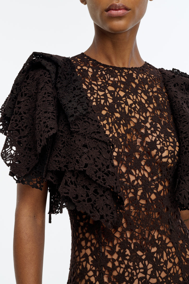 Lulsy Dress in Chocolate Cashmere Lace