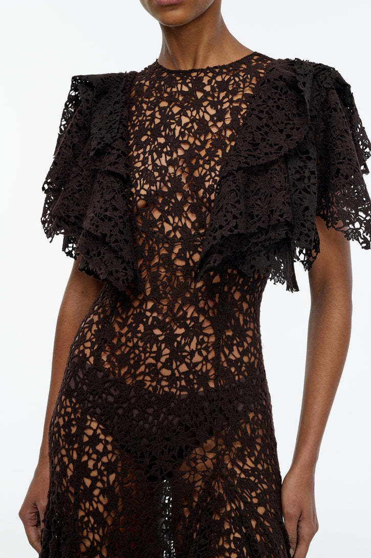Lulsy Dress in Chocolate Cashmere Lace