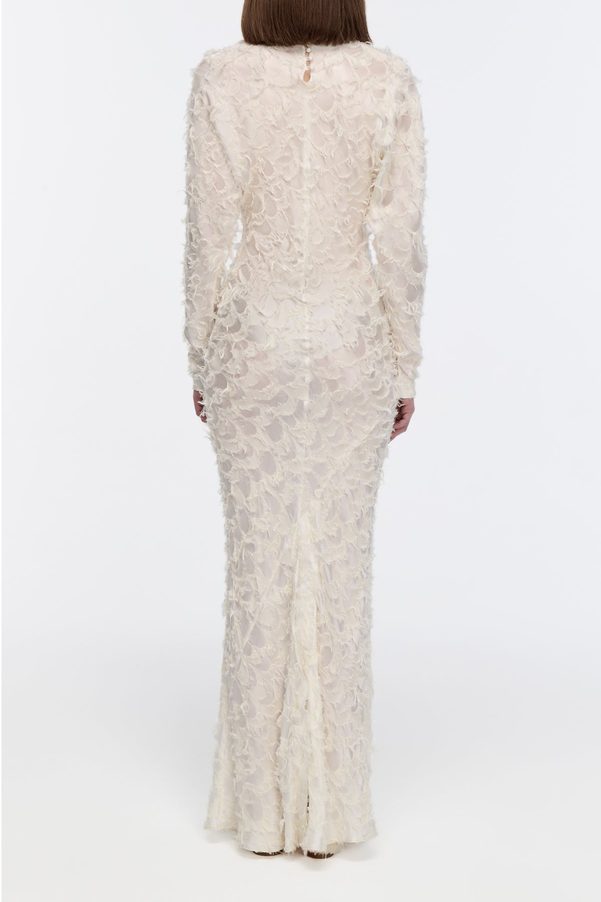 Aberdeen Dress in Ivory Silk Wool
