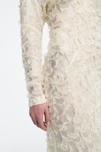 Aberdeen Dress in Ivory Silk Wool