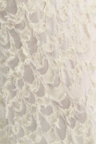 Geraldine Top in Ivory Silk Wool Fil Coupé