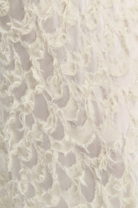 Geraldine Top in Ivory Silk Wool Fil Coupé