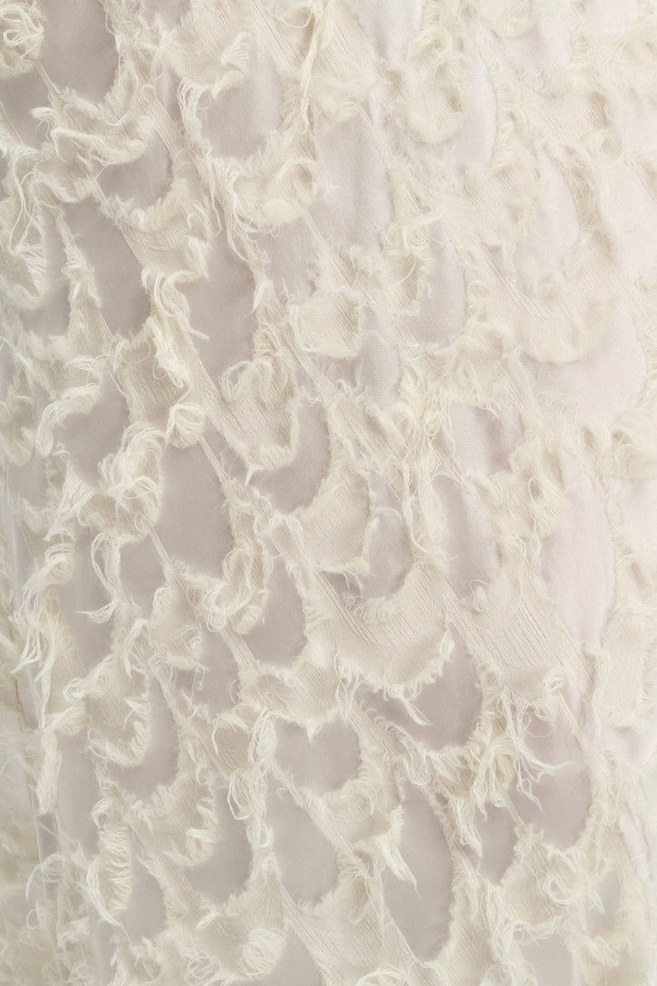 Geraldine Top in Ivory Silk Wool Fil Coupé