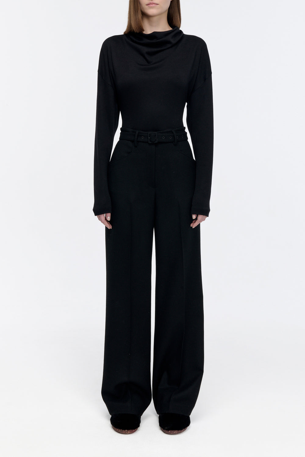 Paget Top in Black Cashmere Jersey