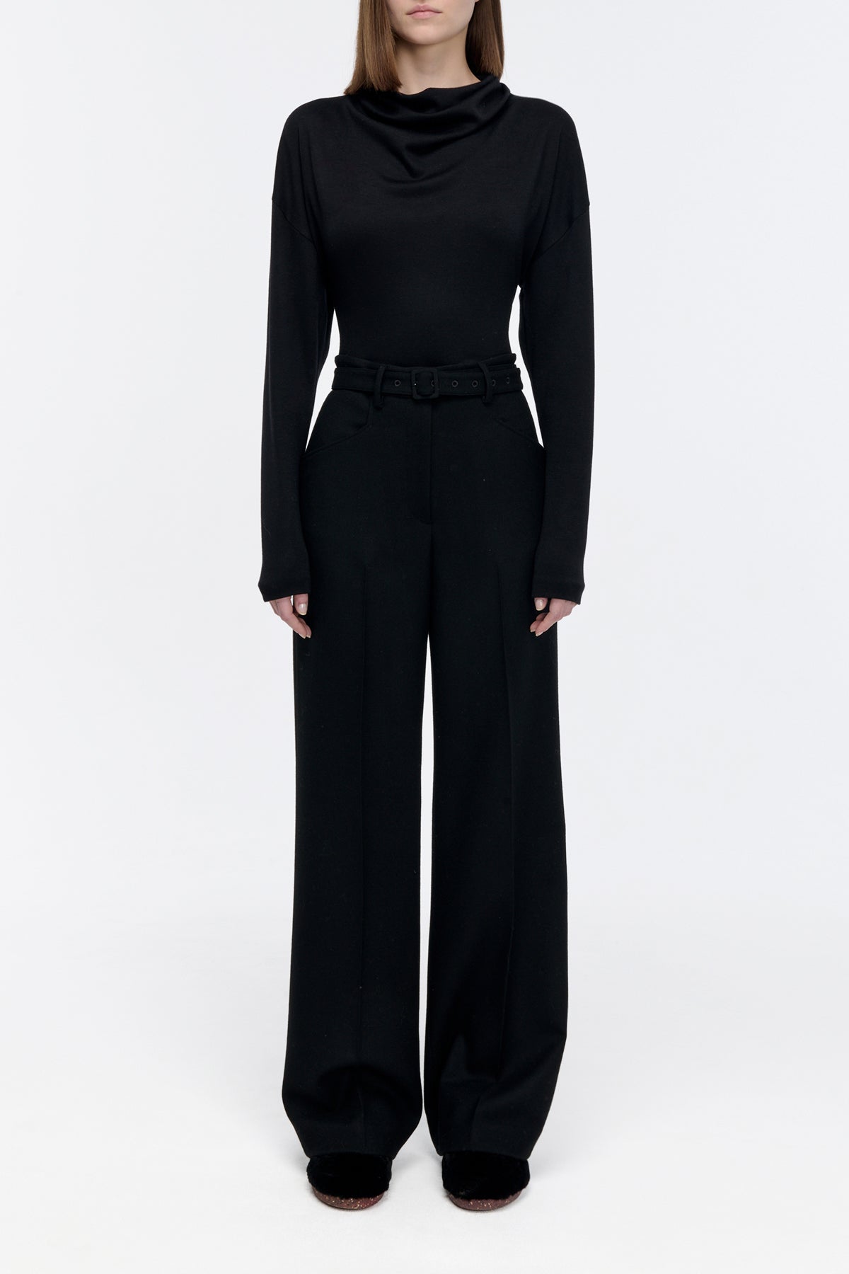 Paget Top in Black Cashmere Jersey