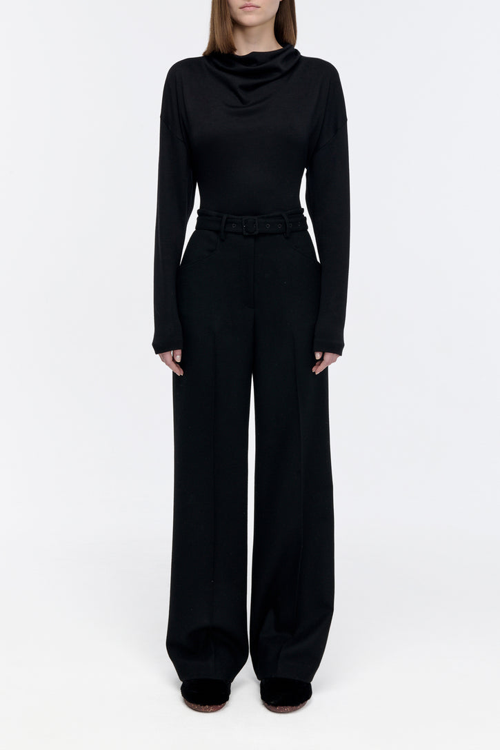Paget Top in Black Cashmere Jersey