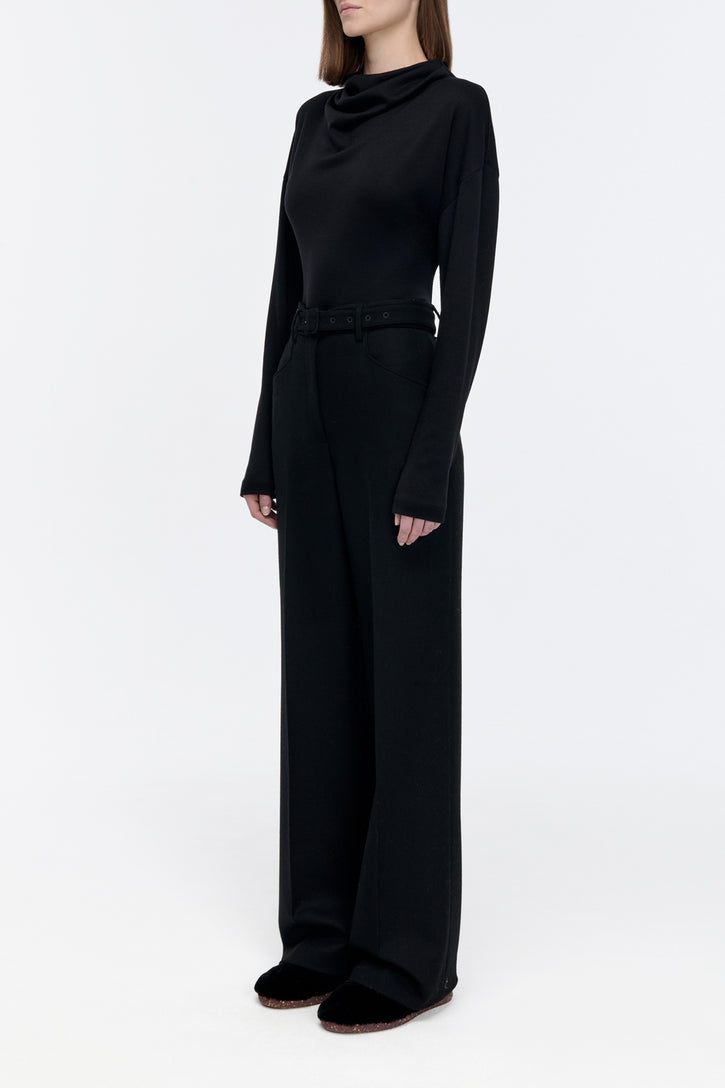 Paget Top in Black Cashmere Jersey