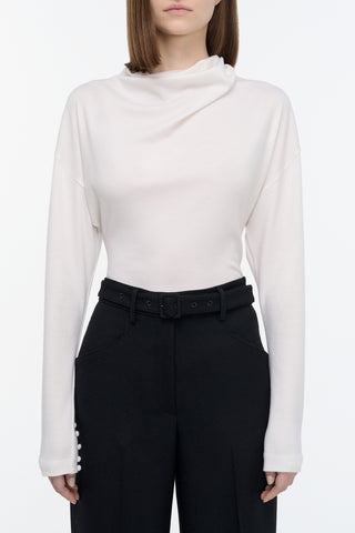Paget Top in Ivory Cashmere Jersey