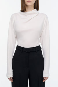 Paget Top in Ivory Cashmere Jersey