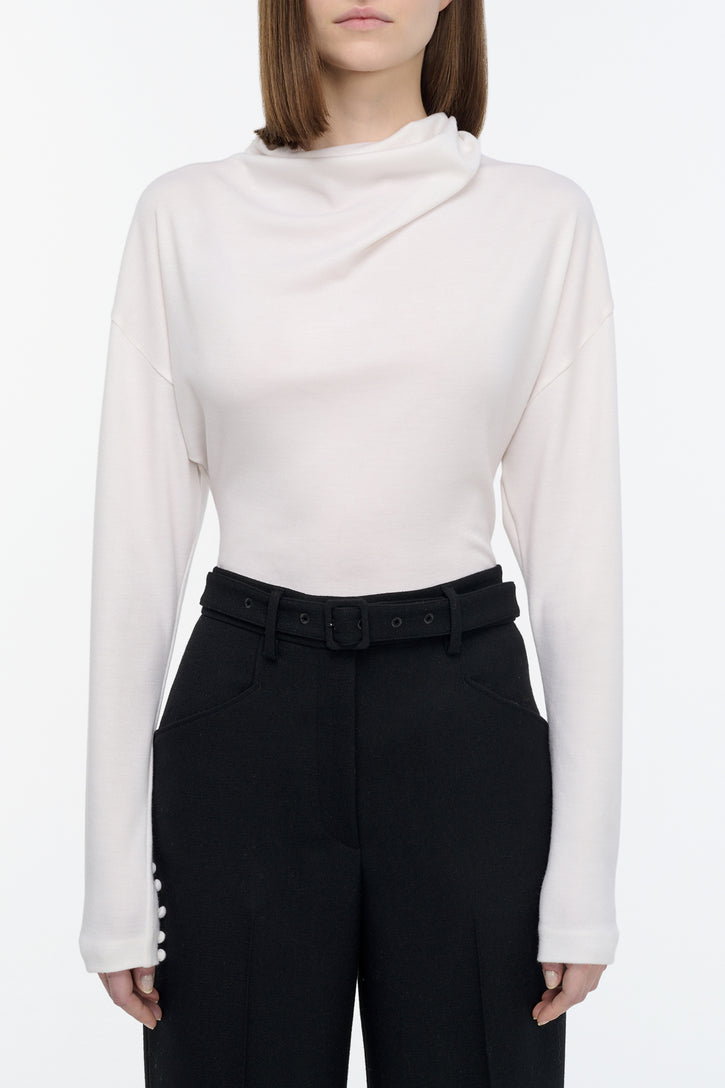 Paget Top in Ivory Cashmere Jersey