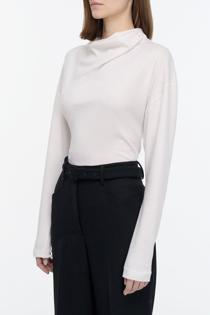 Paget Top in Ivory Cashmere Jersey