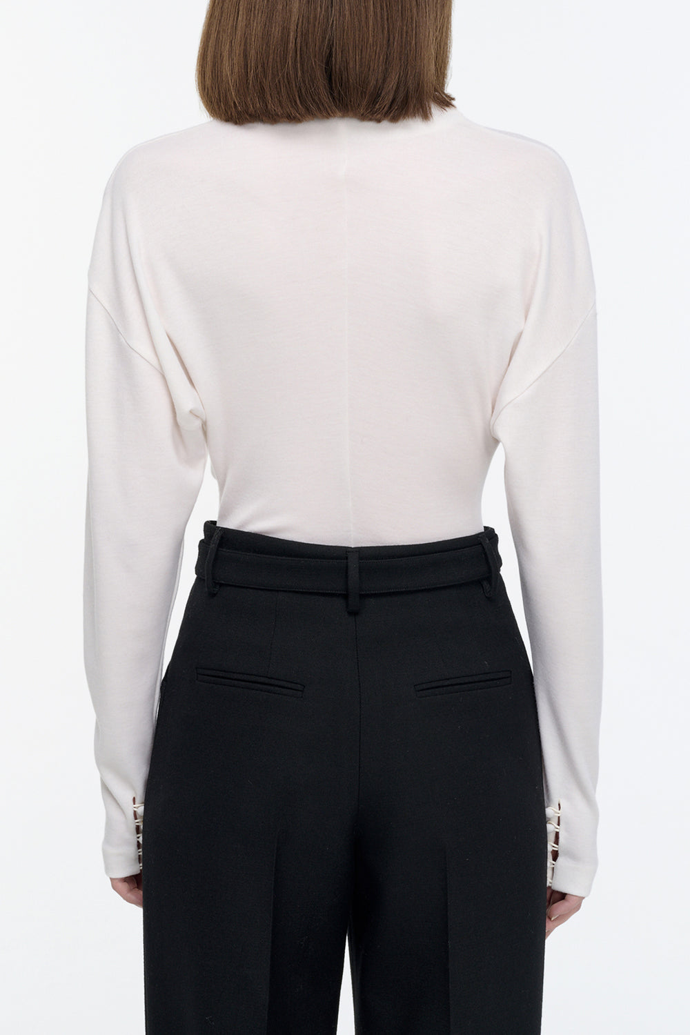 Paget Top in Ivory Cashmere Jersey