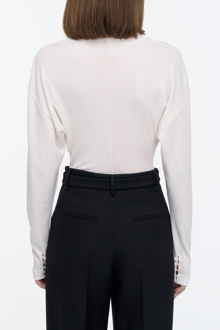 Paget Top in Ivory Cashmere Jersey