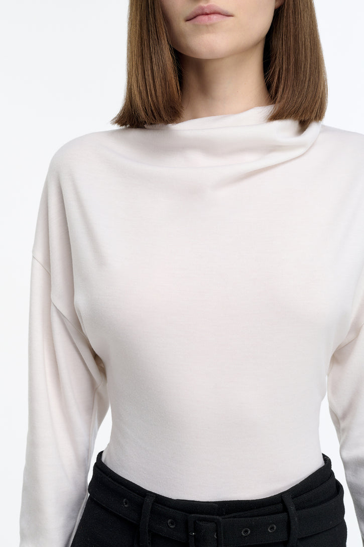 Paget Top in Ivory Cashmere Jersey