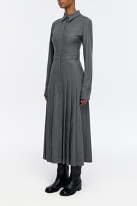 Ethel Shirtdress in Smoke Wool Cashmere Flannel
