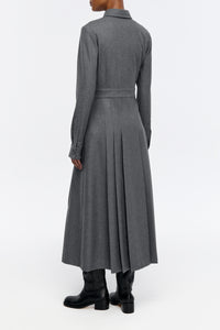 Ethel Shirtdress in Smoke Wool Cashmere Flannel