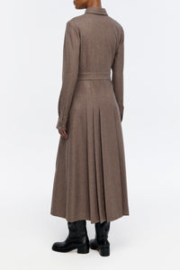 Ethel Shirtdress in Walnut Wool Cashmere Flannel