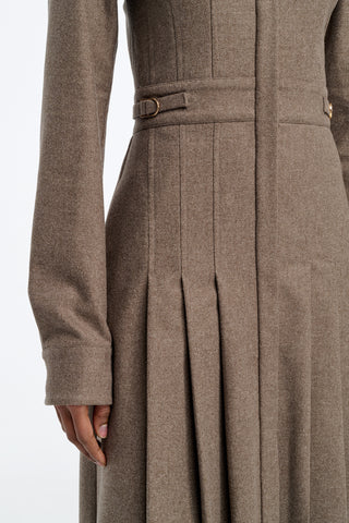Ethel Shirtdress in Walnut Wool Cashmere Flannel