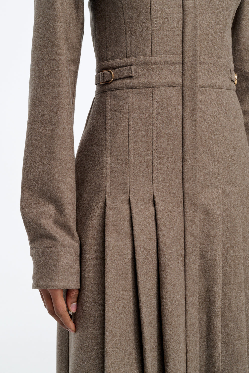 Ethel Shirtdress in Walnut Wool Cashmere Flannel