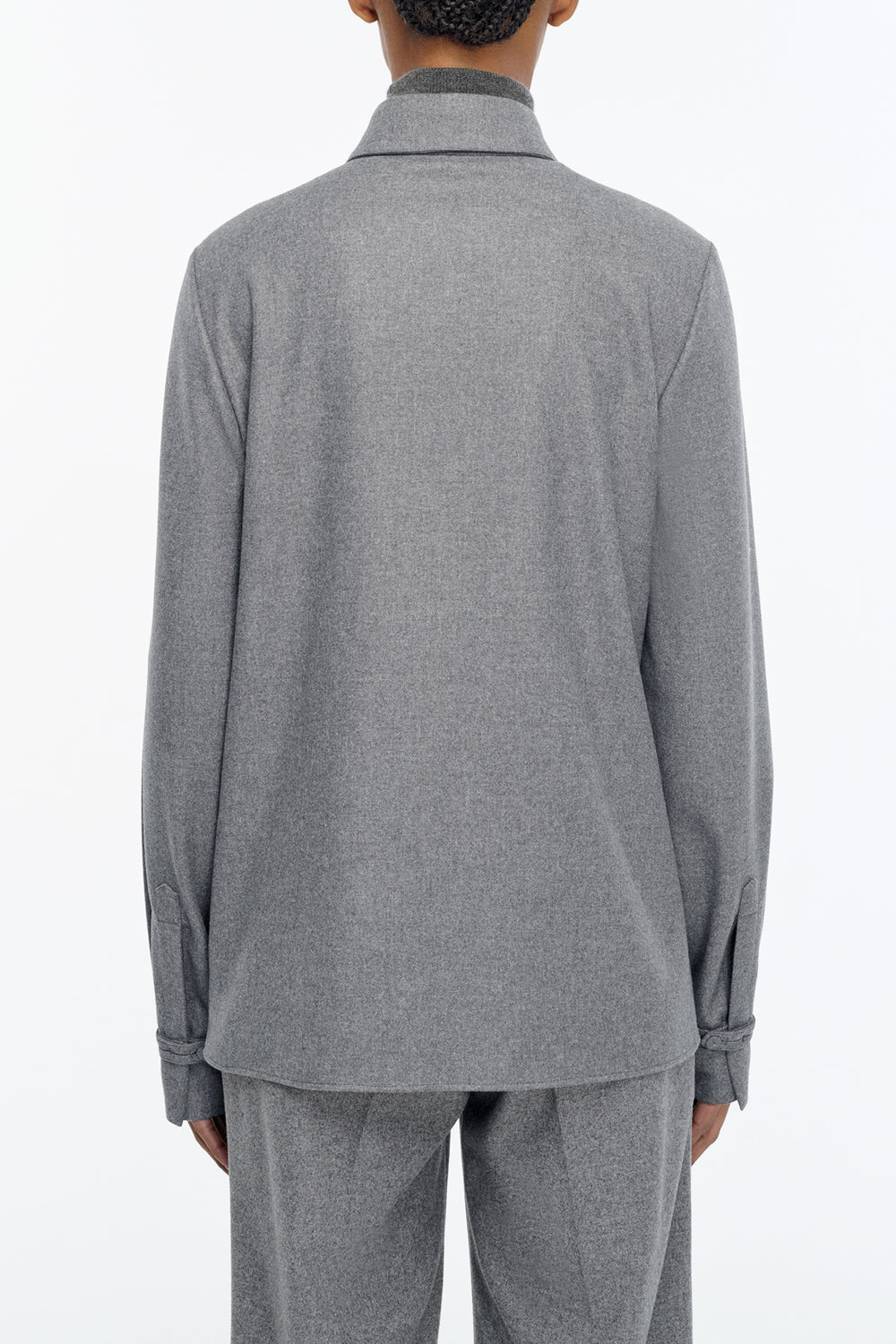 Cruz Shirt in Smoke Cashmere Wool Flannel