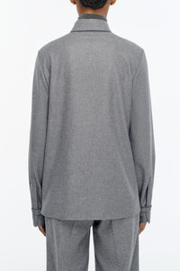 Cruz Shirt in Smoke Cashmere Wool Flannel