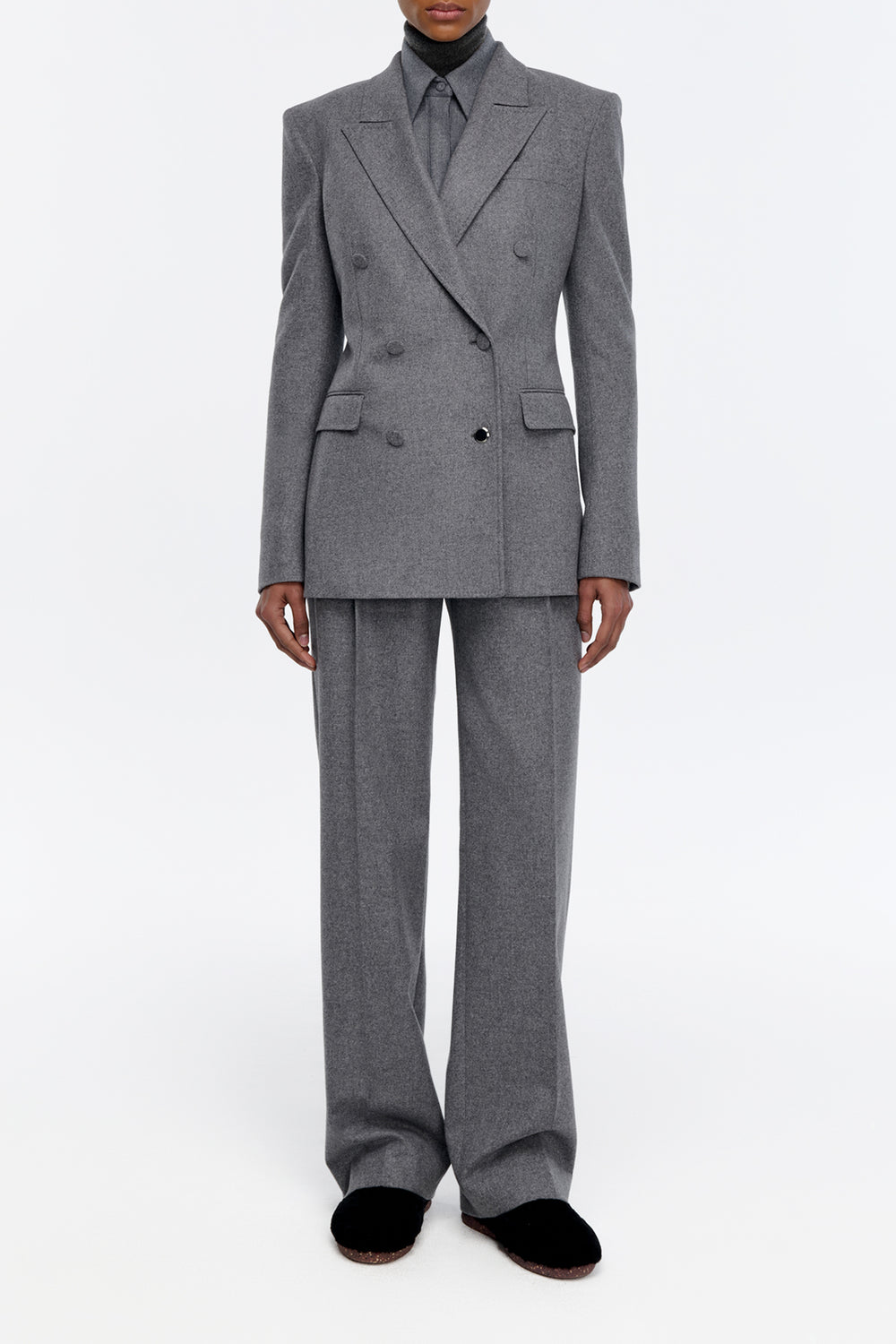Gavin Blazer in Smoke Cashmere Wool Flannel