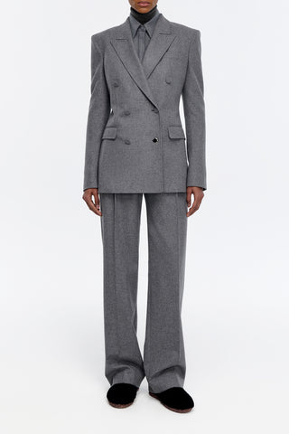 Gavin Blazer in Smoke Wool Cashmere Flannel