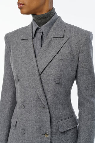 Gavin Blazer in Smoke Wool Cashmere Flannel