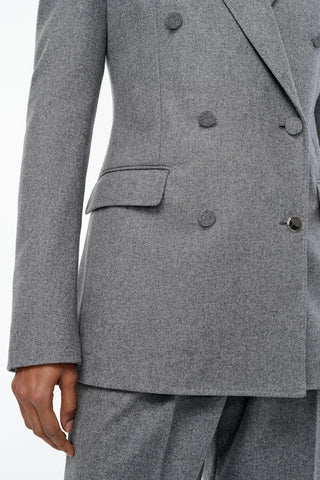 Gavin Blazer in Smoke Wool Cashmere Flannel