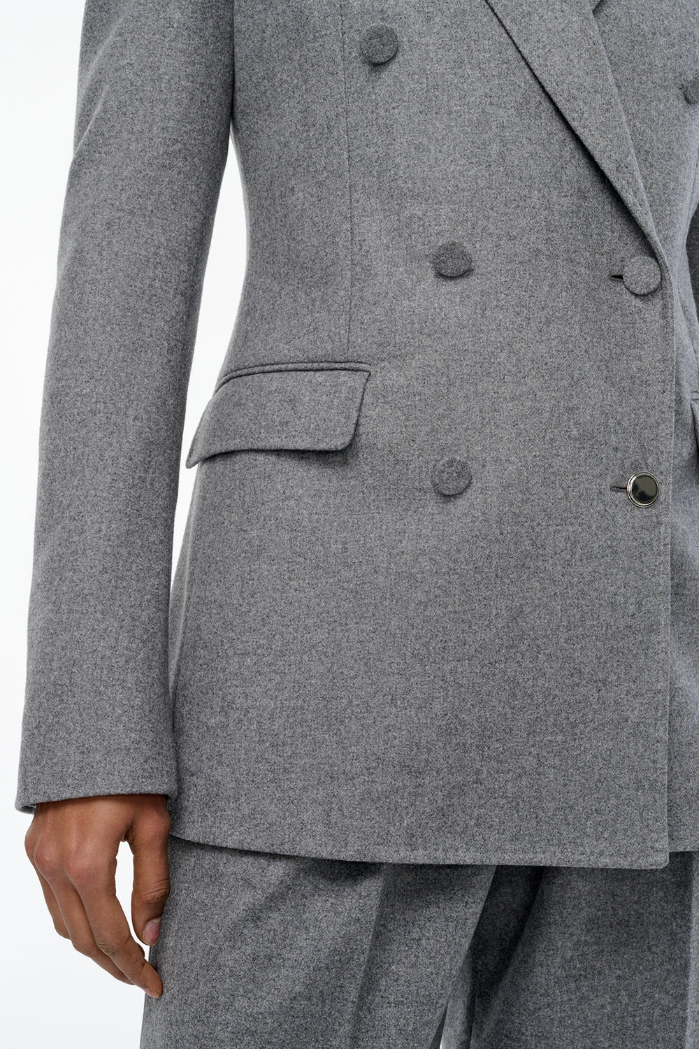 Gavin Blazer in Smoke Cashmere Wool Flannel
