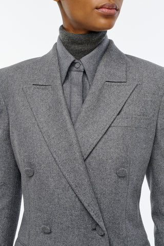 Gavin Blazer in Smoke Wool Cashmere Flannel