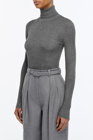 Peppe Knit Turtleneck in Smoke Cashmere Silk