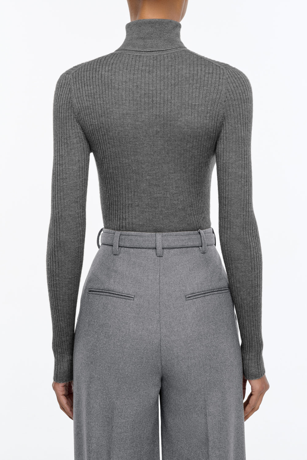Peppe Knit Turtleneck in Smoke Cashmere Silk