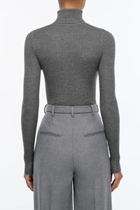 Peppe Knit Turtleneck in Smoke Cashmere Silk