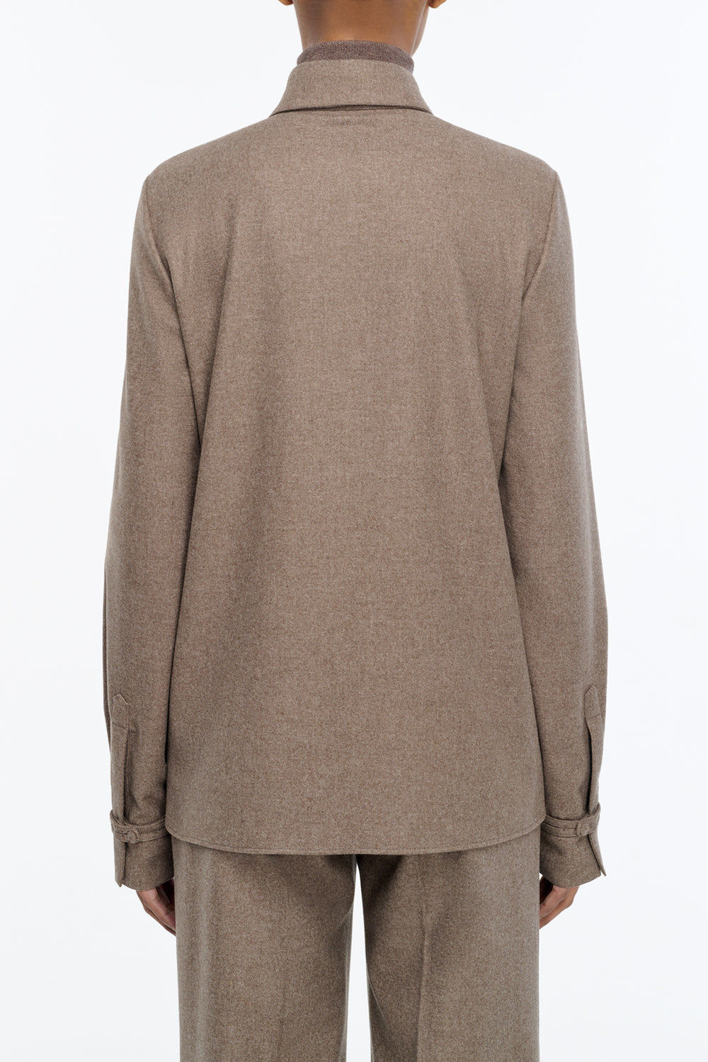 Cruz Shirt in Walnut Cashmere Wool Flannel