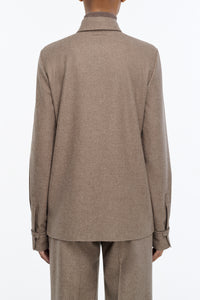 Cruz Shirt in Walnut Cashmere Wool Flannel