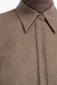 Cruz Shirt in Walnut Cashmere Wool Flannel