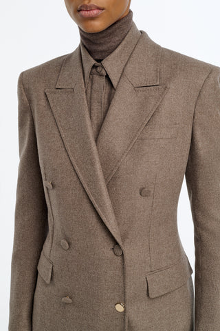 Gavin Blazer in Walnut Wool Cashmere Flannel