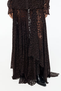 Patterson Skirt in Chocolate Floral Cashmere Lace