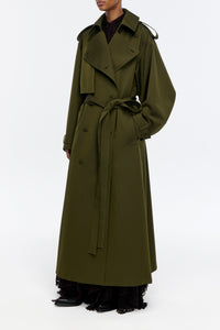 Tellus Coat in Olive Wool