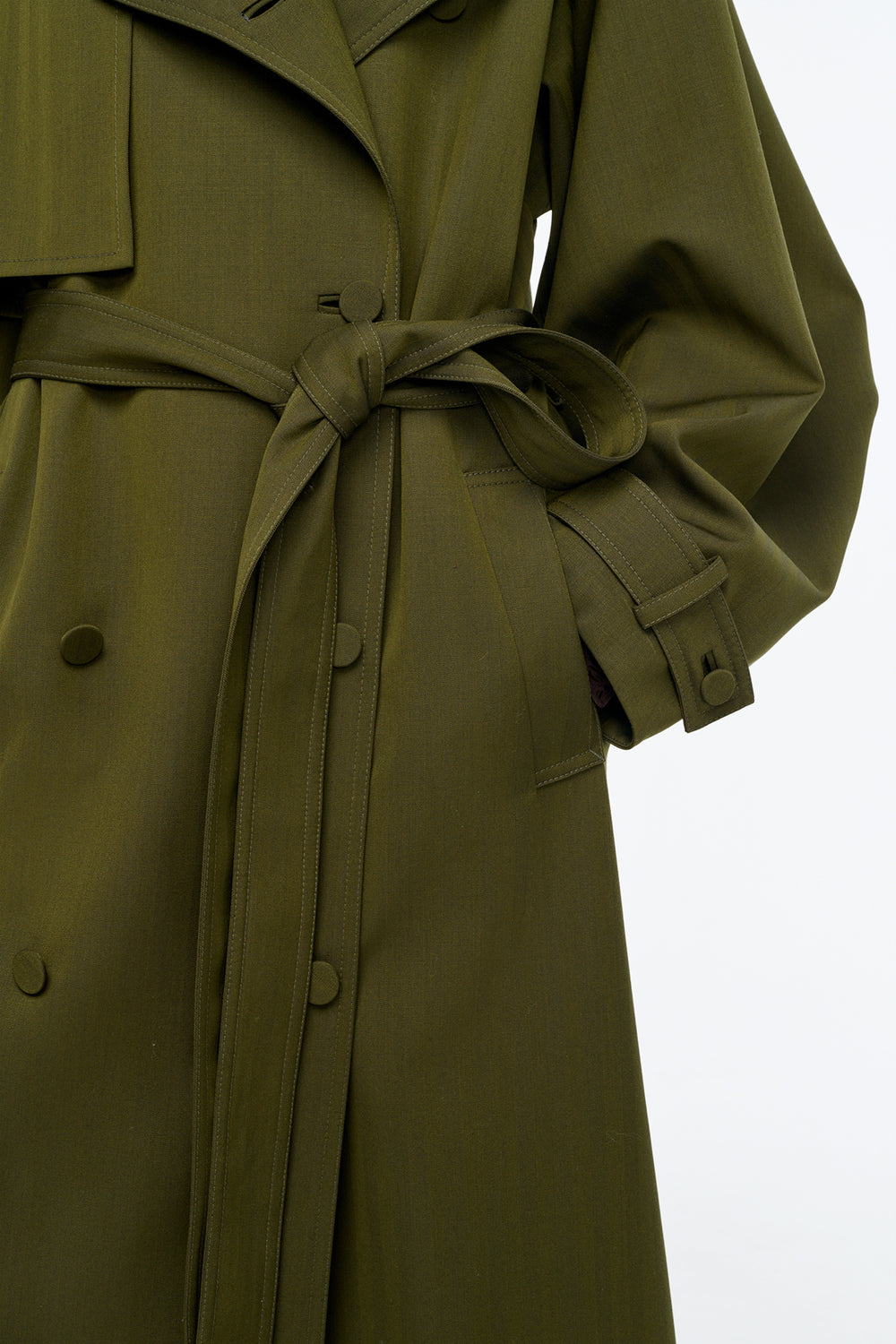 Tellus Coat in Olive Wool