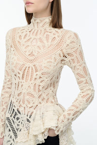 Nimbus Crochet Top in Ivory Cashmere Lace