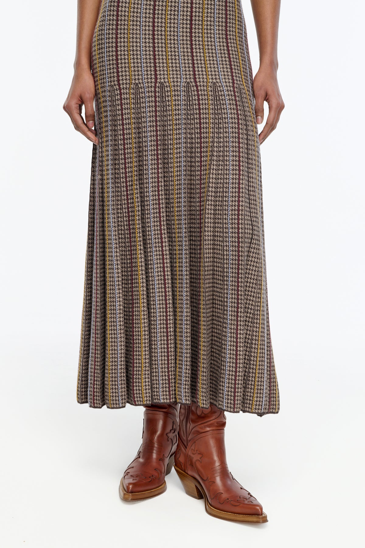 Shropshire Knit Dress in Camel Cashmere Silk with Collar