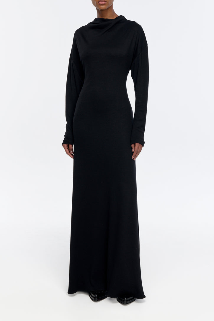 Hemera Dress in Black Cashmere Jersey