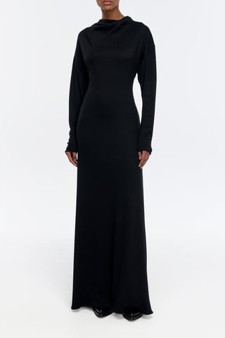 Hemera Dress in Black Cashmere Jersey